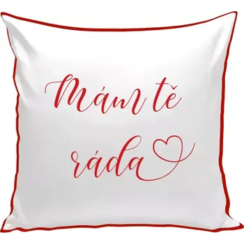 Polštář Polštář barevný 32x32 cm Mám tě ráda srdíčko