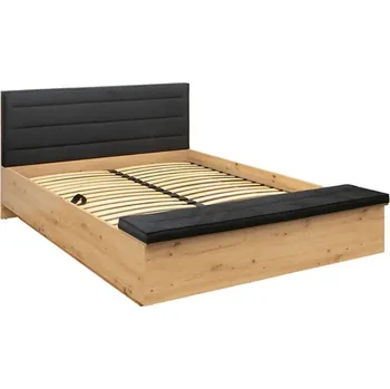 Postel BRW OSTIA postel LOZ/160/B, dub artisan/černá