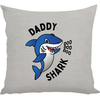 Polštář Polštář lněný 40x40 cm Daddy Shark