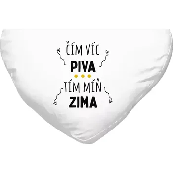 Polštář Polštář srdce 40x35 cm Čím víc piva, tím míň zima