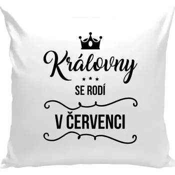 Polštář Polštář bílý 40x40 cm Královny se rodí v měsíci ...