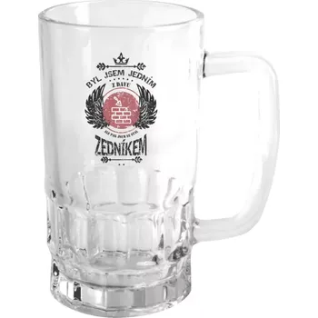 Sklenice Půllitr pro zedníky - Byl jsem jedním z davu, ale pak jsem se stal zedníkem - čirý