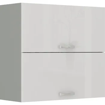 Kuchyňská linka HARLOW, skříňka horní 80 GU-72, šedá / bílý lesk + vyzvednutí ZDARMA