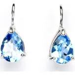 Stříbrné náušnice přírodní topaz swiss 8 x 6 mm - NK1361 (Stříbrné náušnice s topaem swiss)