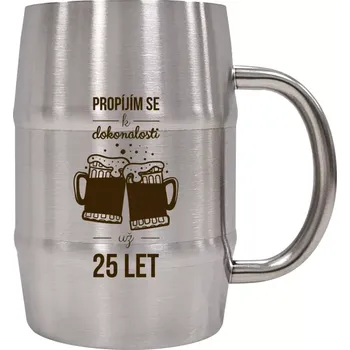 Sklenice Nerezový chladicí půllitr Propíjím se k dokonalosti už x let