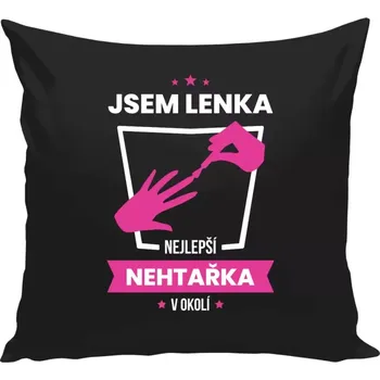 Polštář Polštář černý 40x40 cm Nejlepší v okolí - nehtařka