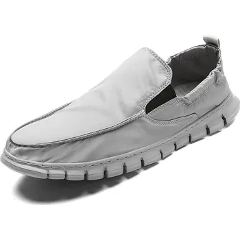 Pánské mokasíny Prodyšné pánské boty loafers plátěné Barva: Šedá, Velikost: 43