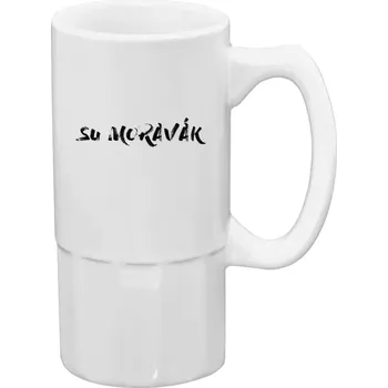 Sklenice Půllitr bílý vysoký Su moravák