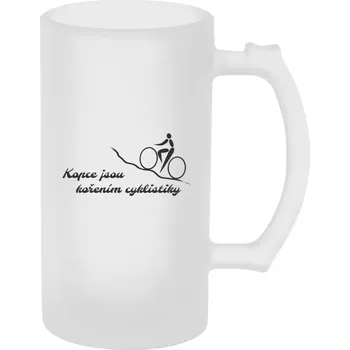 Sklenice Půllitr pro cyklisty - Kopce jsou kořením cyklistiky - matný