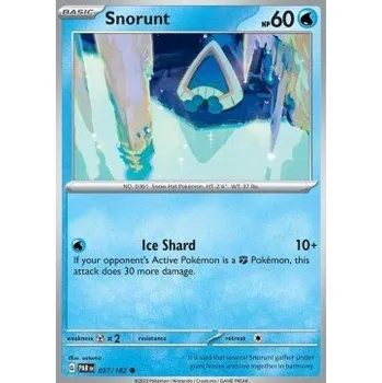 Sběratelská karetní hra Pokémon PAR 037/182 Snorunt - Paradox Rift Stav: Near Mint, Verze: REVERSE HOLO