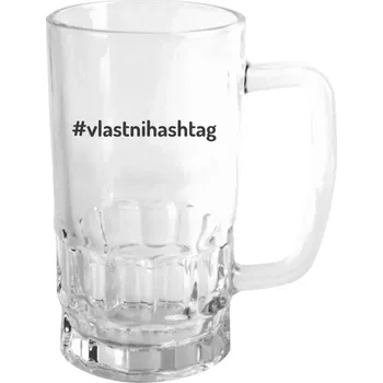 Sklenice Půllitr z kategorie ostatní - Vlastní hashtag - čirý