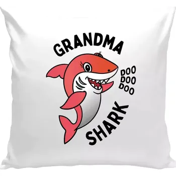 Polštář Polštář bílý 40x40 cm Grandma Shark