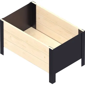 Truhlík Truhlík, dřevo, kov, přírodní, černý, 58 × 36 × 32 cm RMO-0580X0360X320