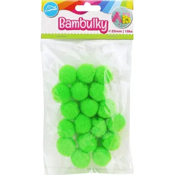 Bambulky Luma zelené světle, 18ks, 25mm