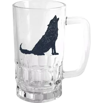 Sklenice Půllitr skleněný Vlk