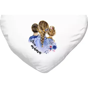 Polštář Polštář srdce 40x35 cm Jsem máma - kluk a holka