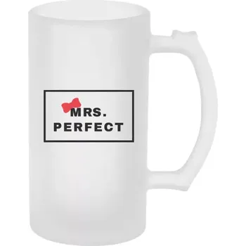 Sklenice Půllitr skleněný matný Mrs. Perfect