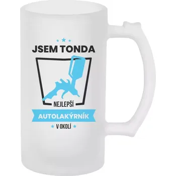 Sklenice Půllitr skleněný matný Nejlepší v okolí - autolakýrník