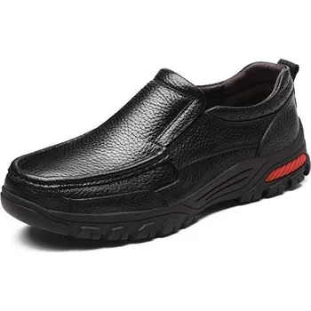 Pánské mokasíny Kožené pánské tenisky a loafers s plyšem uvnitř Velikost: 39, Barva (Varianta): Černá