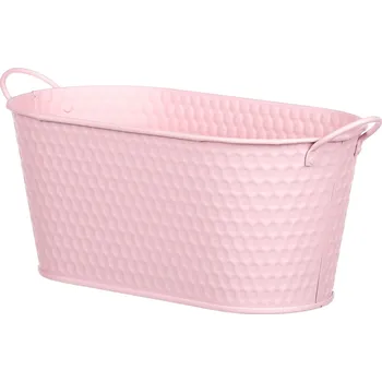 Stojan na květiny Autronic Obal kovový - truhlík, v růžové barvě KK060-PINK