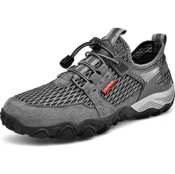 Pánská obuv Pohodlné tenisky sportovní a trekové boty síťované Velikost: 38, Barva (Varianta): Šedá