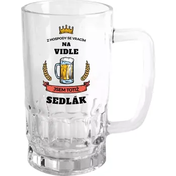 Sklenice Půllitr skleněný Z hospody se vracím - Sedlák