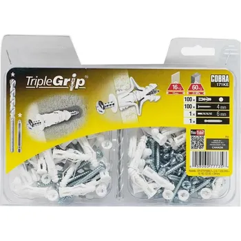 Hmoždinka Cobra Anchors Univerzální hmoždinka Triple Grip, ø 4 mm, 100 ks 22867829