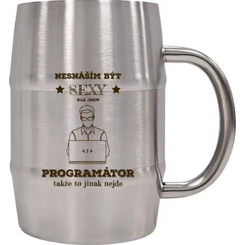 Sklenice Nerezový chladicí půllitr Nesnáším být sexy, ale jsem programátor