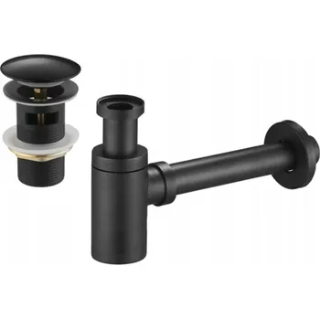 Sifon MEXEN/S - Umyvadlový sifon s výpustí click-clack s přepadem, černý 7992050-70