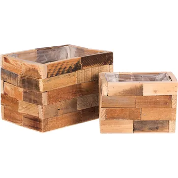 Stojan na květiny Autronic Obal na květiny ze dřeva, sada 2ks. Cena za 1sadu OC3760