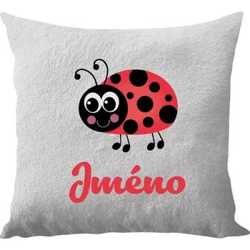 Polštář Polštář bílý 40x40 cm - dlouhý chlup Beruška se jménem