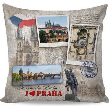 Matějovský Povlak PRAHA 40/40 cm velikost: povlak s potiskem + bílý polštářek s náplní 40/40 SKANTEX®