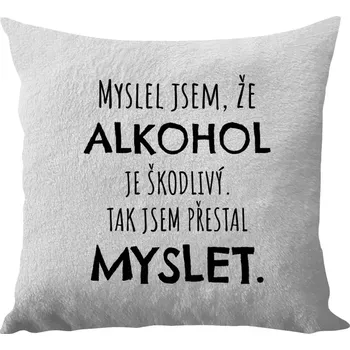 Polštář Polštář bílý 40x40 cm - dlouhý chlup Myslel jsem, že alkohol je škodlivý