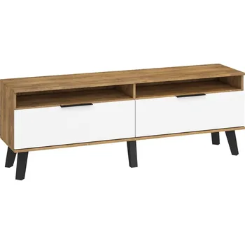 Televizní stolek Televizní stolek OSMAK 2D, dub burgundský/bílý lesk, 5 let záruka + vyzvednutí ZDARMA