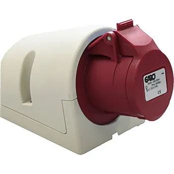 Elektrická zásuvka SEZ Průmyslová zásuvka nástěnná, 4 póly, IP44, 16 A UI 332-6 S + RU