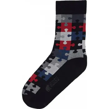 Pánské ponožky Ursun Barevné ponožky se stříbrem puzzle tmavé Velikost: 45/47