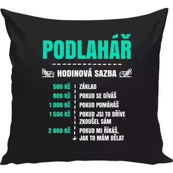 Polštář Polštář černý 40x40 cm Hodinová sazba - podlahář