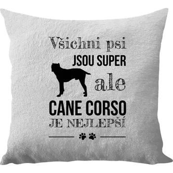 Polštář Polštář bílý 40x40 cm - dlouhý chlup Cane Corso je nejlepší