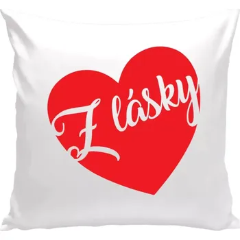 Polštář Polštář bílý 40x40 cm Z lásky