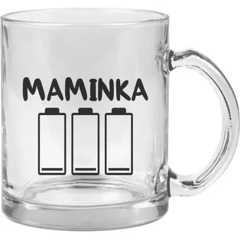 Hrnek 330 ml - skleněný Maminka - vybité baterie