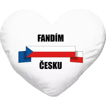 Polštář Polštář srdce 40x35 cm Fandím Česku