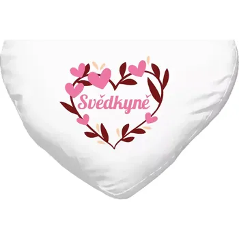 Polštář Polštář pro svědkyni - Svědkyně - se srdíčky - bílý 40 x 35 cm