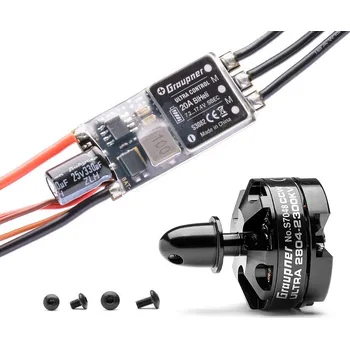 RC náhradní díl GRAUPNER Modellbau Combo set Telemetrická regulace HOTT 20Amp SBEC + Ultra 2804-2300Kv levotočivá (CCW) - expresní doprava