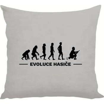 Polštář Polštář lněný 40x40 cm Evoluce - hasič