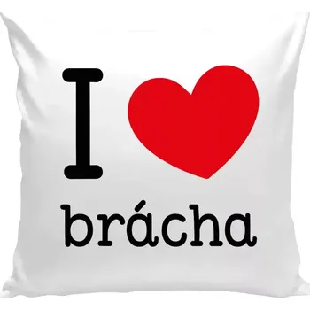 Polštář Polštář bílý 40x40 cm I love brácha