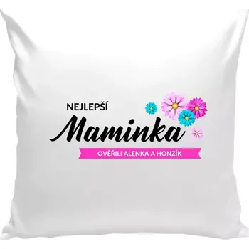 Polštář Polštář bílý 40x40 cm Nejlepší maminka se jmény dětí