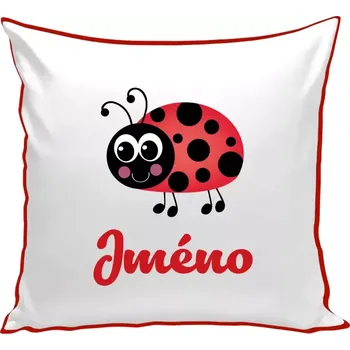 Polštář Polštář barevný 32x32 cm Beruška se jménem