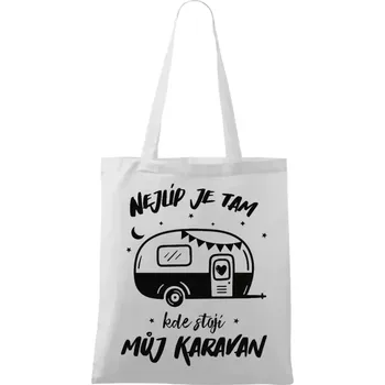 Látková taška Nejlíp je tam, kde stojí můj karavan
