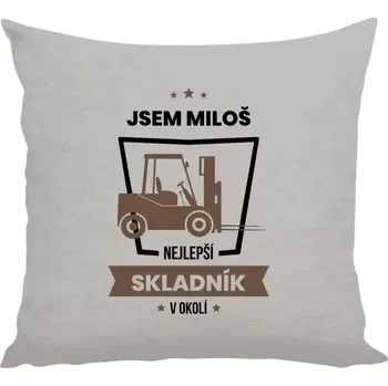 Polštář Polštář lněný 40x40 cm Nejlepší v okolí - skladník