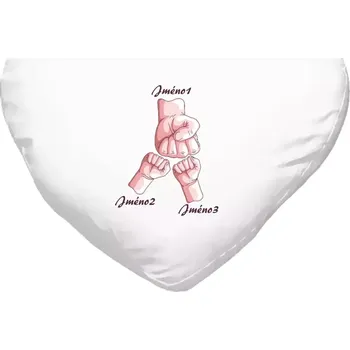 Polštář Polštář srdce 40x35 cm Ručičky se jménem